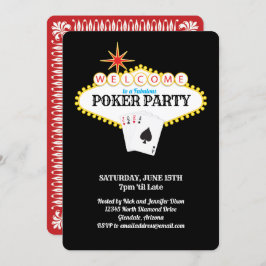 Las Vegas Marquee Sign Poker Party Inbjudningar