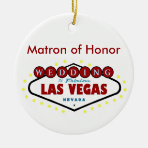 Las Vegas Matron of Honor Keepsaké Bröllop Ornamen Julgransprydnad Keramik