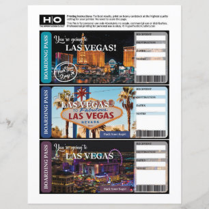 Las Vegas Mock Biljett för resor och evenemang