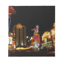 Las Vegas Nattdags Neon Ljus Casinos Sign Anteckningsblock