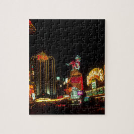 Las Vegas Nattdags Neon Ljus Casinos Sign Pussel