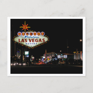 Las Vegas-nattscen med skylt Vykort