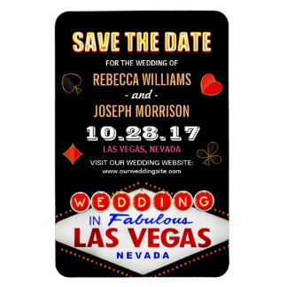Las Vegas Nattsignatur - Spara datumet Bröllop Magnet