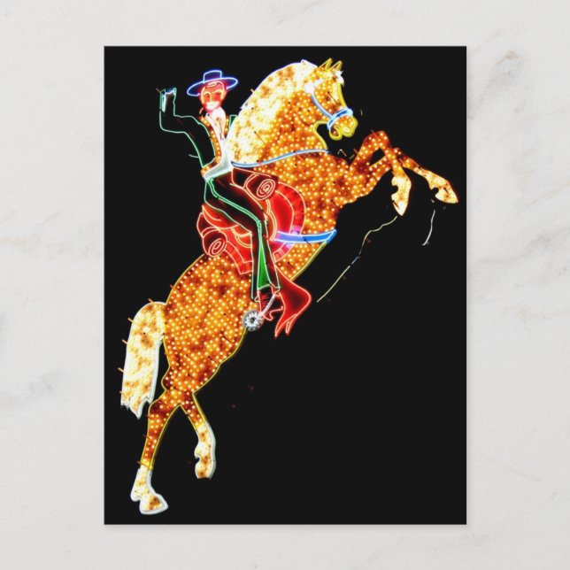Las Vegas Neon Cowboy-vykort Vykort (Framsida)