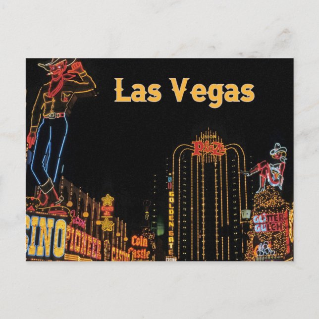 LAS VEGAS neon ljus-resevykort Vykort (Framsida)