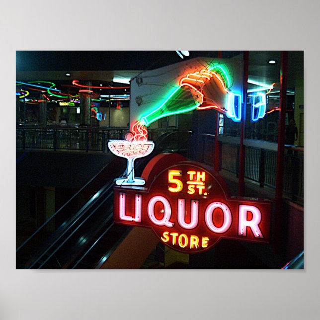 Las Vegas Neon Museum Poster 5th St Liquors (Framsidan)