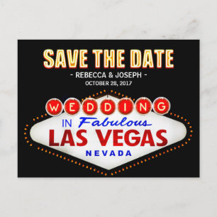 Las Vegas Neon-signering - Spara datumet Bröllop Meddelande Vykort