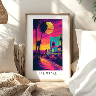 Las Vegas Neon Solnedgång Poster