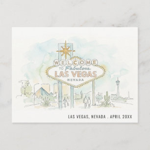 Las Vegas Nevada Akvarell Landskapsresa Vykort
