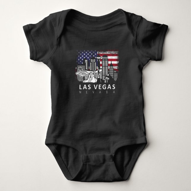 Las Vegas Nevada American Flagga T Shirt (Framsida)