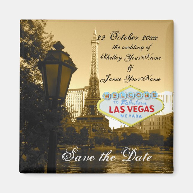 Las Vegas Nevada Bröllop spara datum Magnet (Framsidan)