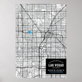 Las Vegas, Nevada City Karta + markera din plats Poster