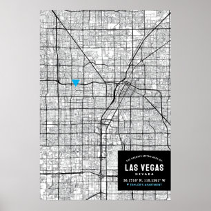 Las Vegas, Nevada City Karta + markera din plats Poster