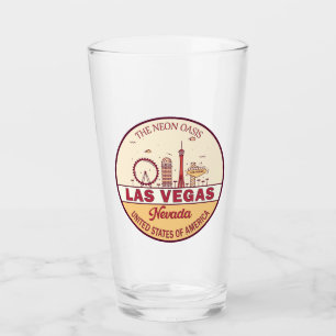 Las Vegas Nevada City Skyline Emblem Glaskopp