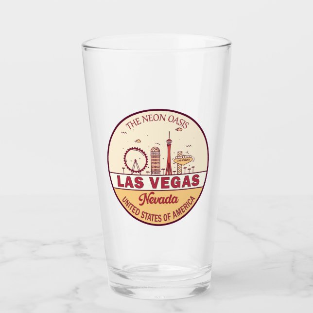 Las Vegas Nevada City Skyline Emblem Glaskopp (Framsida)