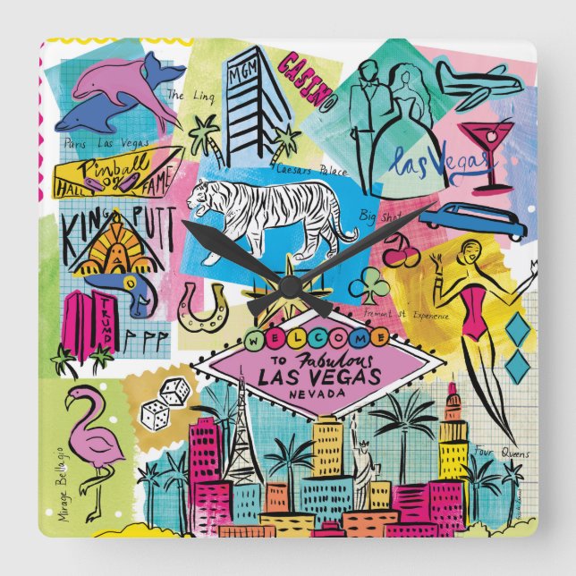 Las Vegas, Nevada Fyrkantig Klocka (Framsida)