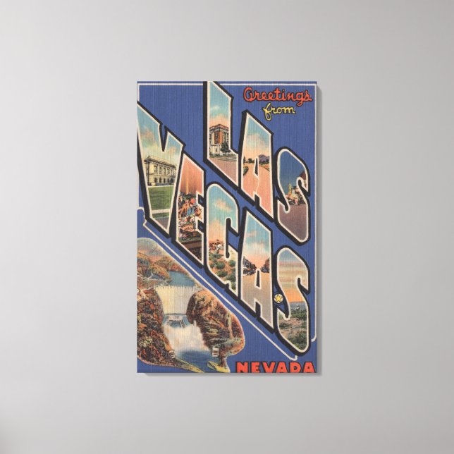 Las Vegas, Nevada - Large Brev Scenes 2 Canvastryck (Framsida)