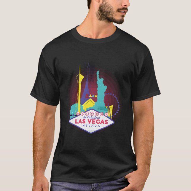 Las Vegas Nevada Las Vegas Skyline T Shirt (Framsida)