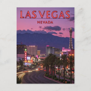 Las Vegas Nevada Neonljus Gata Natt Vykort