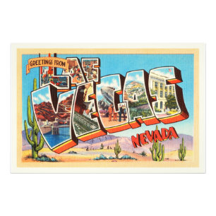 Las Vegas Nevada NV gammal vintage resorsouvenir Fototryck