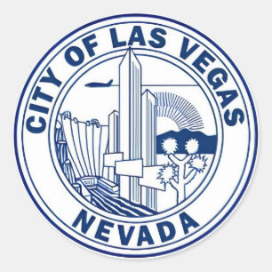 Las Vegas Nevada Officiell City Seal Round Sticker Runt Klistermärke