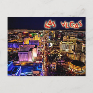 Las Vegas, Nevada på natten - flygvy Vykort
