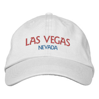 LAS VEGAS NEVADA Red Blue White Cotton Broderad Keps