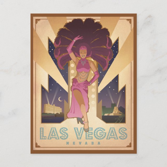 Las Vegas, Nevada | Showgirl Vykort (Framsida)