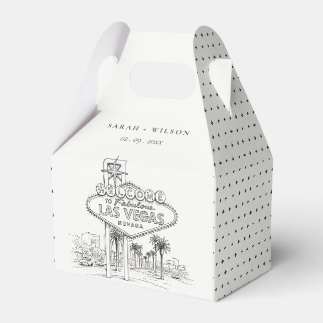 Las Vegas Nevada Skissig Landskapsbröllop Presentaskar (Framsidan Sidan)