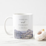 LAS VEGAS NEVADA Skyline Bröllop Namn Kaffemugg<br><div class="desc">Kaffet mugg har en vattenfärgsmålning av Las Vegas Nevada-skylten. Det här keramiska kopp är en perfekt keepsaké för bruden och brudgummen.</div>