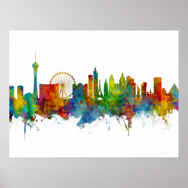 Las Vegas Nevada Skyline Poster (Framsidan)