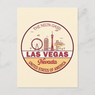 Las Vegas Nevada Stadssiluett Emblem Vykort