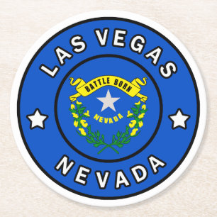 Las Vegas Nevada Underlägg Papper Rund