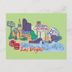 Las Vegas, Nevada US Berömd City Vykort