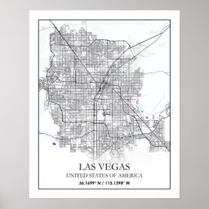 Las Vegas Nevada USA Cities Travel City Karta Poster
