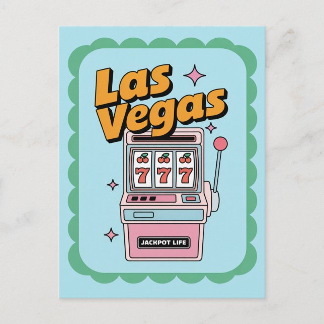 Las Vegas Nevada USA Slot Machine Jackpot Vykort (Framsida)