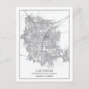 Las Vegas Nevada USA Städer Resa Stadskarta Vykort