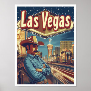 Las Vegas Nevada USA Vintage resor Illustration Poster