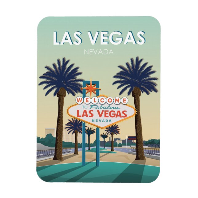 Las Vegas Nevada Välkomstskylt Vintage resor Magnet (Vertikal)