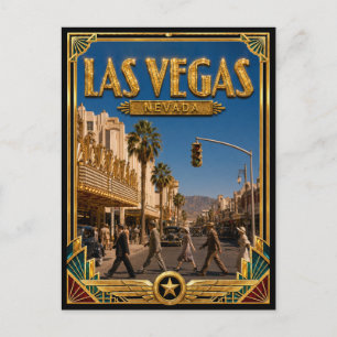 Las Vegas Nevada Vintage Art Deco Guldåldern Vykort