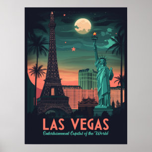 Las Vegas Nevada - Vintage Cityscape Poster