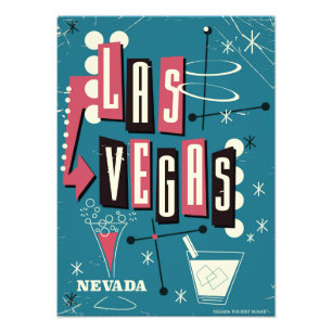 Las Vegas nevada vintage resemålningaffisch Fototryck
