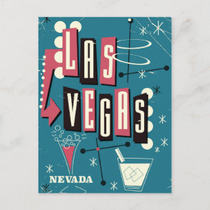 Las Vegas nevada vintage resemålningaffisch Vykort