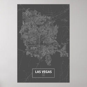 Las Vegas Nevada (vit på svart) Poster
