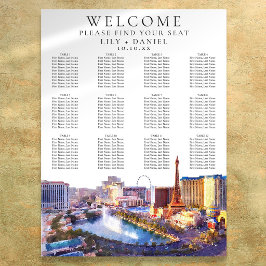 Las Vegas Nevada Watercolor Bröllopsplatskarta Poster