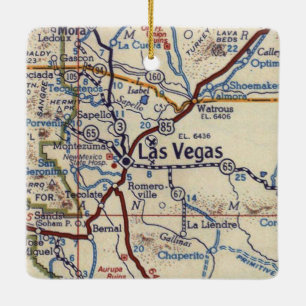 Las Vegas New mexico Old Karta Julgransprydnad Keramik