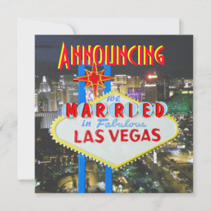 Las Vegas Newlyweds Giftermål Photo Announcement Inbjudningar