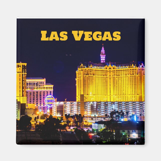 Las Vegas Night Ljus Magnet (Framsidan)