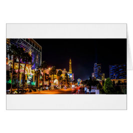 Las Vegas Night Ljus Strip Eiffel Torn Casino Hälsningskort