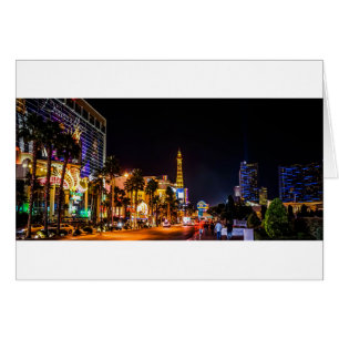 Las Vegas Night Ljus Strip Eiffel Torn Casino Hälsningskort
